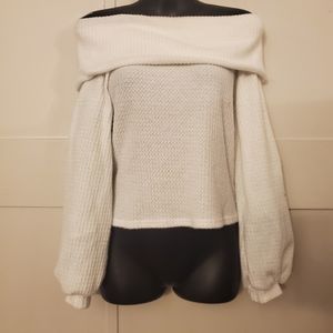 White Off shoulder knit top